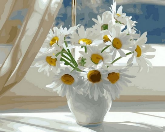 Zestaw do malowania po numerach, Białe kwiaty Brushme
