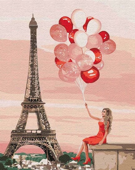Zestaw do malowania po numerach. "Czerwone kolory Paryża" 40х50cm KHO4757 Ideyka