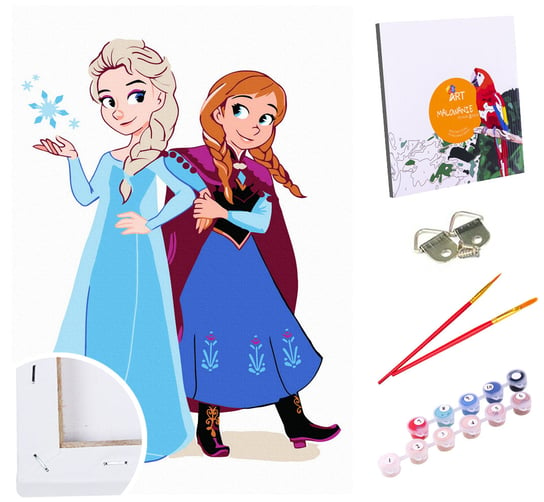 Zestaw do malowania po numerach dla dzieci, 20x30 cm, Elsa i Anna 123Art