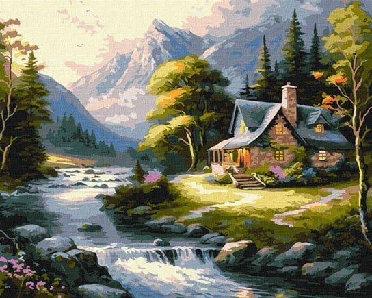 Zestaw do malowania po numerach. "Dom w górach ©art_selena_ua" 40х50cm, KHO6329 Ideyka