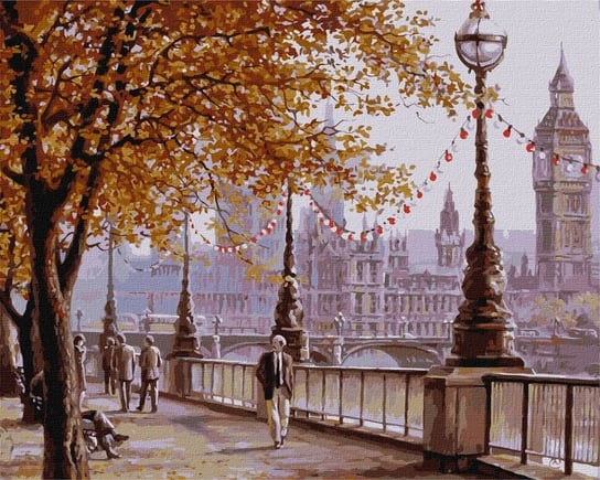 Zestaw do malowania po numerach. "Jesienny Londyn ©Siergiej Łobach" 40х50cm KHO2876 Ideyka