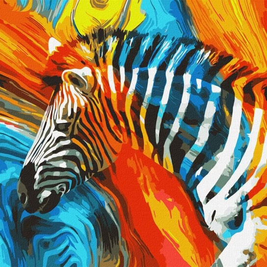 Zestaw do malowania po numerach. "Kolorowa zebra" 50х50cm KHO4269 Ideyka