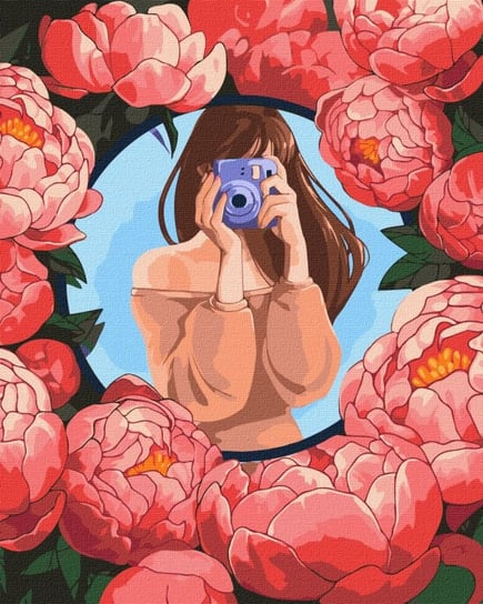 Zestaw do malowania po numerach. "Kwiatowe selfie ©Kira Corporal" 40х50cm KHO4979 Ideyka
