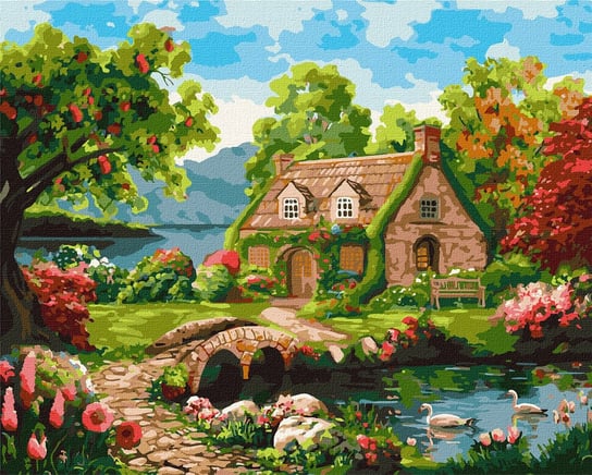 Zestaw do malowania po numerach. Kwitnący dom ©Olena Gural 40x50 cm, KHO6312 Ideyka
