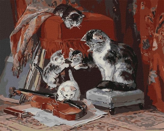 Zestaw do malowania po numerach. "Mali muzycy ©Henriette Ronner-Knip" 40х50cm KHO4331 Ideyka