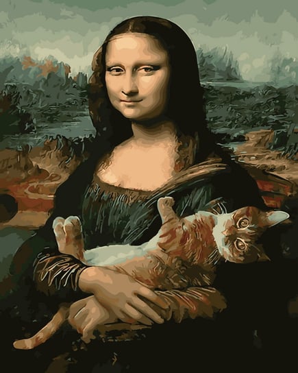 Zestaw do malowania po numerach, Mona Lisa z kotem Brushme