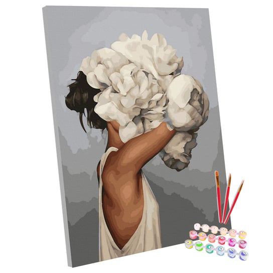 Zestaw do malowania po numerach Portret Kobieta-Kwiat, 30x40 cm Bestomi