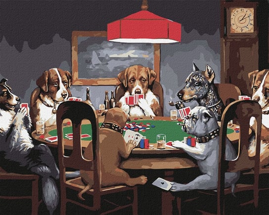 Zestaw do malowania po numerach. Psy grają w pokera ©Cassius Coolidge 40x50 cm, KHO4327 Ideyka
