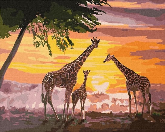 Zestaw do malowania po numerach. "Rodzina żyraf ©ArtAlekhina" 40х50cm KHO4353 Ideyka