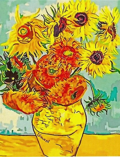 Zestaw do malowania po numerach. "Słoneczniki Van Gogh" 40х50cm KHO098 Ideyka