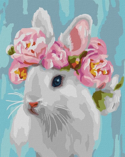 Zestaw do malowania po numerach. Śnieżnobiały królik ©Julia Tomesko 40x50 cm, KHO4494 Ideyka