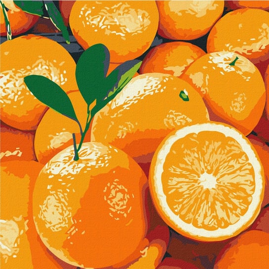 Zestaw do malowania po numerach. Soczysta pomarańcza 25x25 cm, KHO5649 Ideyka