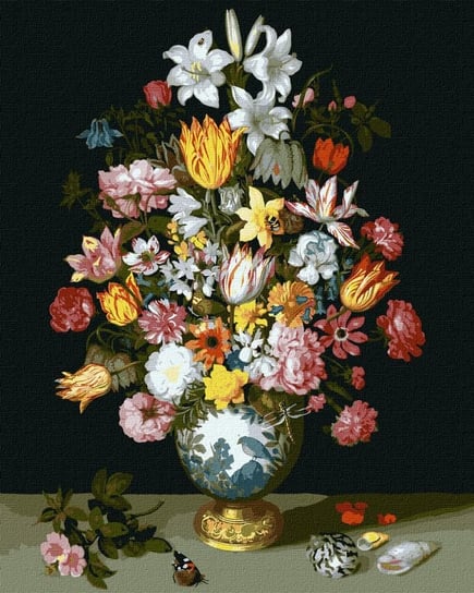 Zestaw do malowania po numerach. "Symfonia kwiatów ©Ambrosius Bosschaert de Oude" 40х50cm KHO3210 Ideyka