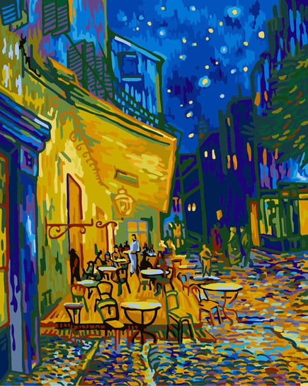 Zestaw do malowania po numerach Taras kawiarni w nocy, 40x50 cm No name