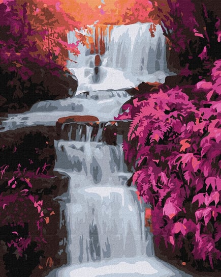 Zestaw do malowania po numerach. Tropikalny wodospad 40x50 cm, KHO2862 Ideyka