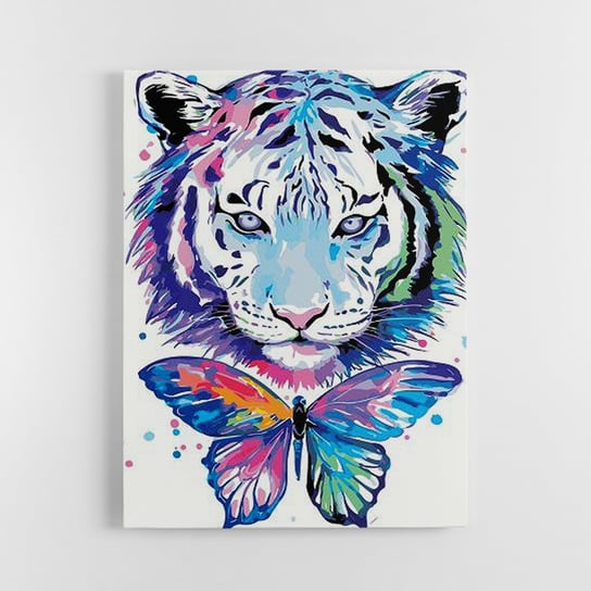 Zestaw do malowania po numerach - Tygrys z motylem50x40 cm ArtOnly