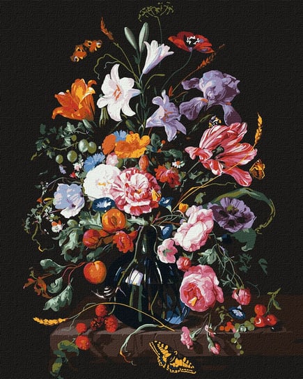 Zestaw do malowania po numerach. "Wazon z kwiatami i jagodami ©Jan Davidsz. de Heem" 40х50cm, KHO3208 Ideyka