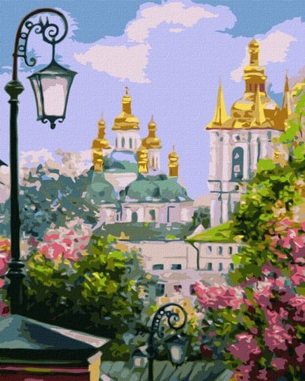 Zestaw do malowania po numerach. "Złoty Domed Kijów na wiosnę ©Kateryna Lisova" 40х50cm KHO3629 Ideyka