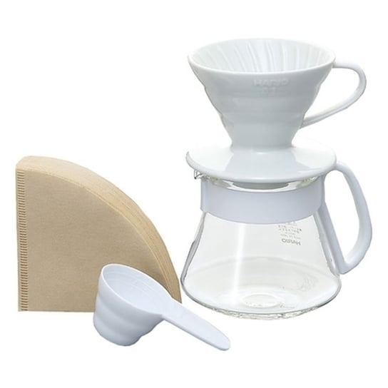 Zestaw do parzenia kawy HARIO V60 Dripper&Pot, 360 ml, biały Hario