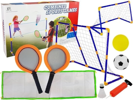 Zestaw Do Piłki Nożnej Badmintona Siatkówki 3 w 1 Dwie Wersje Bramki Lean Toys