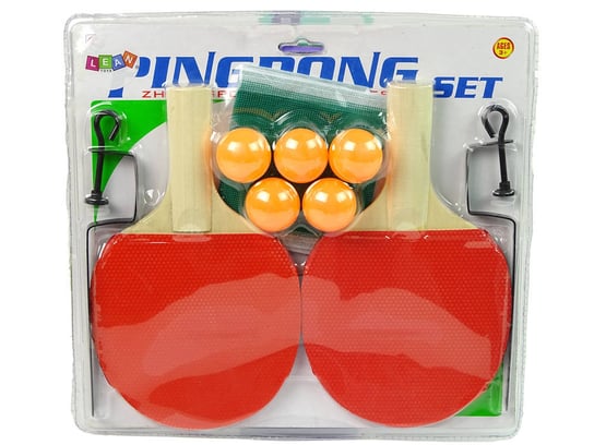 Zestaw Do Ping Ponga Tenis Stołowy Paletki Siatka 5 Piłek Lean Toys