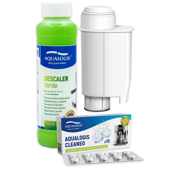 Zestaw Do Saeco Philips, AL-Inte+, Odkamieniacz Verde 250ml, Tabletki Cleaneo 10 szt. Aqualogis