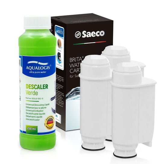 Zestaw Do Saeco Philips, Intenza+ 3 szt, Odkamieniacz Verde 250ml Aqualogis