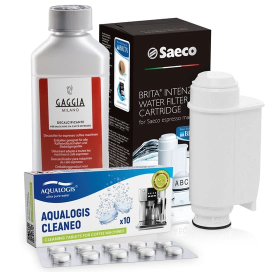 Zestaw Do Saeco Philips, Intenza+, Odkamieniacz CA6700/00 250ml, Tabletki Czyszczące Cleaneo 10 szt. Aqualogis
