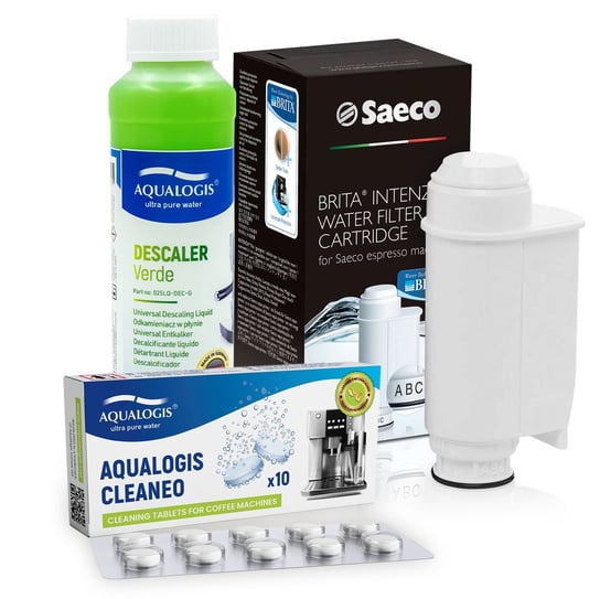 Zestaw Do Saeco Philips, Intenza+, Odkamieniacz Verde 250ml, Tabletki Cleaneo 10 szt. Aqualogis