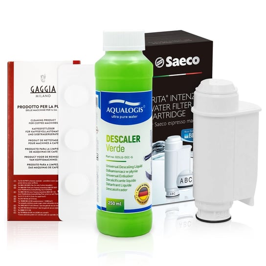Zestaw Do Saeco Philips, Intenza+, Tabletki Czyszczące CA6704/60, Odkamieniacz Verde 250ml Aqualogis