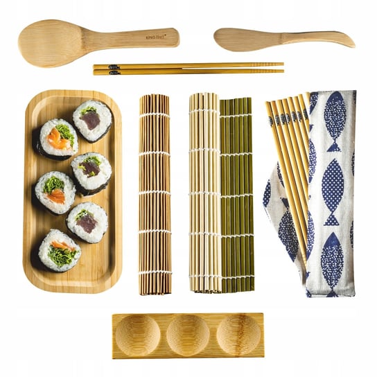 Zestaw Do Serwowania Sushi Bambus Pałeczki 11 El. KINGHoff