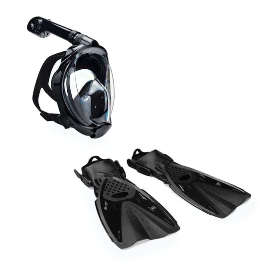Zestaw do snorkelingu AQUASTIC Maska Fullface + Płetwy czarny SMFA-01SC L-XL AQUASTIC