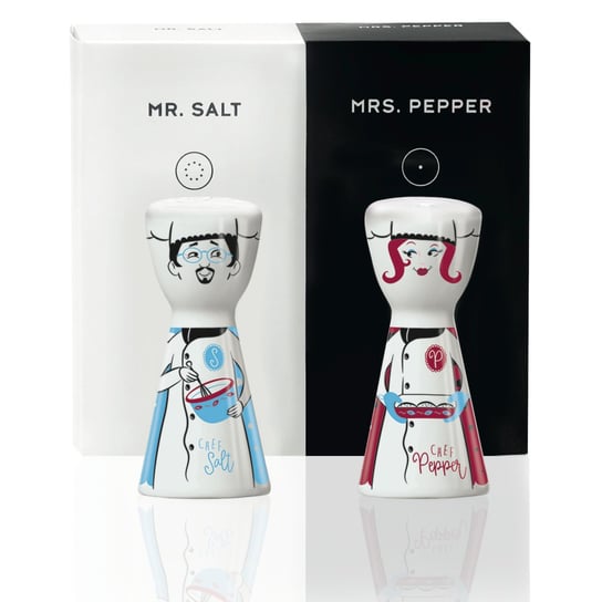 Zestaw do soli i pieprzu RITZENHOFF Mr. Salt and Mrs. Pepper, Shari Warren, biały, 8x3,5 cm Ritzenhoff