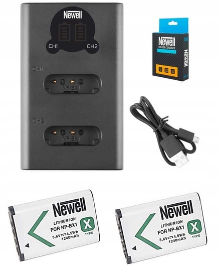 Zestaw Do Sony 2 Akumulatory Np-Bx1 +Ładowarka Newell