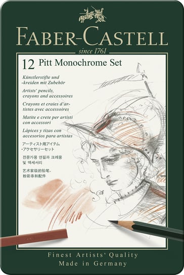 Zestaw do szkicowania Pitt Monochrome, 12 sztuk Faber-Castell
