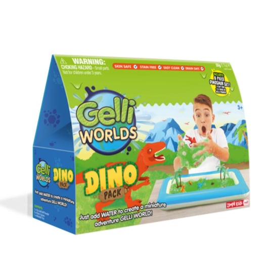 Zestaw do tworzenia gelli z figurkami i tacą Gelli Worlds Dino Pack 3+, Zimpli Kids Zimpli Kids