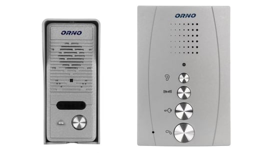 Zestaw domofonowy jednorodzinny bezsłuchawkowy ELUVIO srebrny OR-DOM-RE-914/G Orno Polska