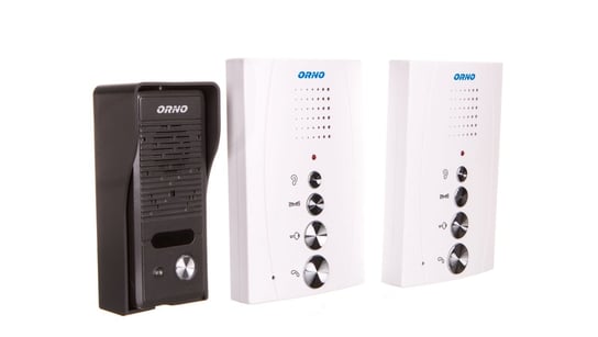Zestaw domofonowy jednorodzinny z interkomem, bezsłuchawkowy, biały, ELUVIO INTERCOM OR-DOM-RE-920/W Orno Polska