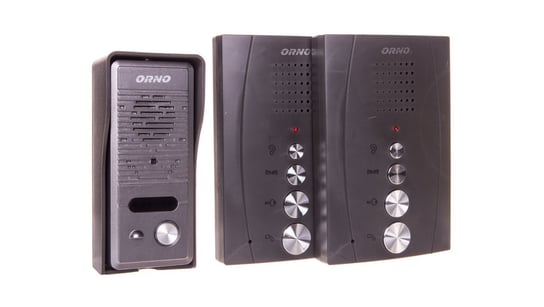 Zestaw domofonowy jednorodzinny z interkomem bezsłuchawkowy czarny ELUVIO INTERCOM OR-DOM-RE-920/B Orno Polska