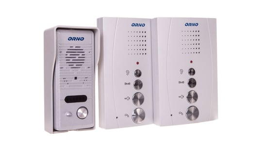 Zestaw domofonowy jednorodzinny z interkomem bezsłuchawkowy szary ELUVIO INTERCOM OR-DOM-RE-920/G Orno Polska
