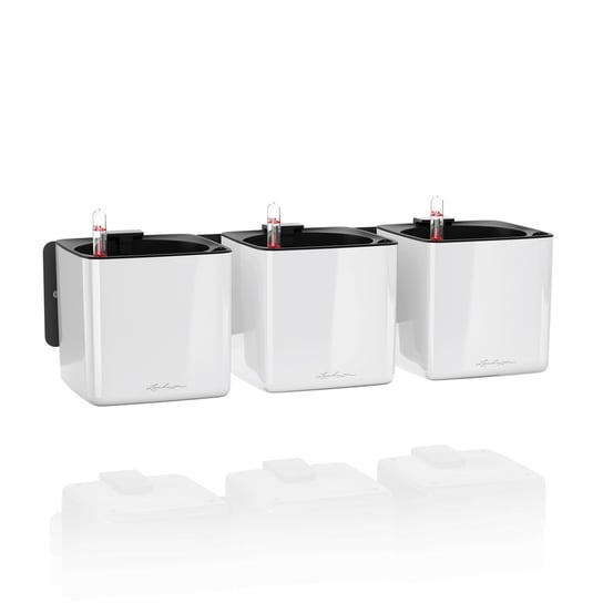 Zestaw donic LECHUZA Cube Glossy Home Kit, biały, 48x15x14 cm Lechuza