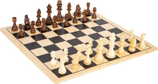 Zestaw drewniany klasycznych gier 2w1 duże szachy warcaby XL 45 cm, gra planszowa, logiczna, small foot