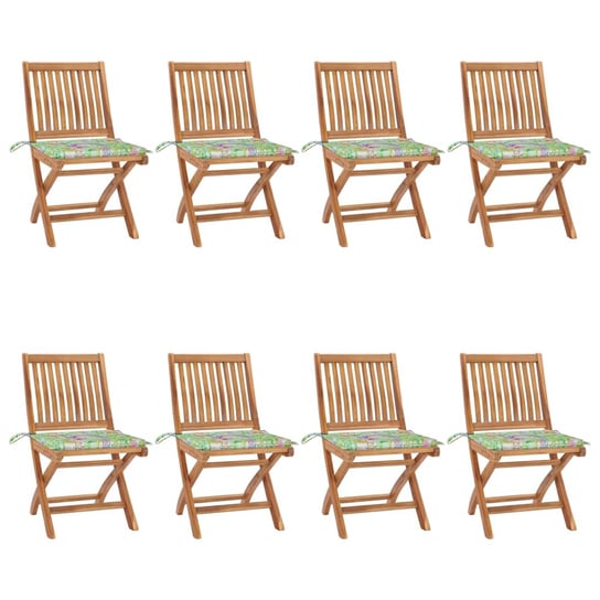Zestaw drewnianych krzeseł ogrodowych: tek, 8 szt. Inna marka