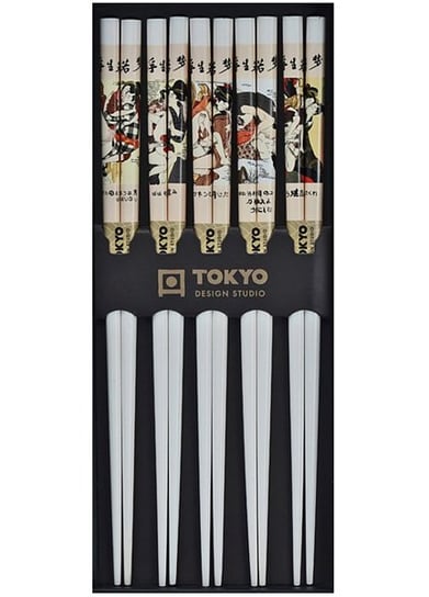 Zestaw drewnianych pałeczek z motywami Shunga 22,5cm - 5 par - Tokyo Design Studio Tokyo Design Studio