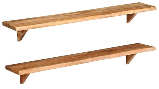 Zestaw drewnianych półek ściennych Clive 4X - brązowy 16x120x20 Elior