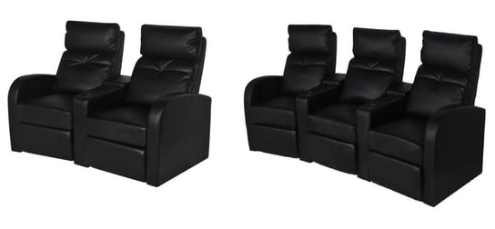 Zestaw dwóch foteli kinowych ELIOR Mevic 4X, czarny, 103x85x227 cm Elior
