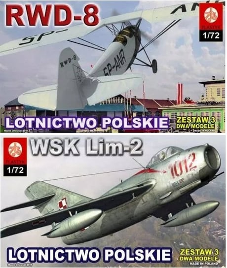 Zestaw dwóch modeli Samolotów RWD-8 + WSK Lim-2 1:72 ZTS Plastyk S069 PLASTYK ZTS