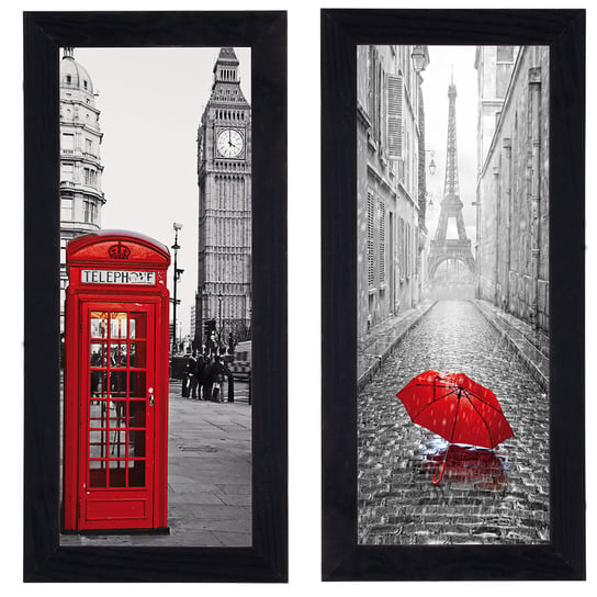 Zestaw dwóch obrazów o wymiarach 20x50 cm  - seria Londyn POSTERGALERIA