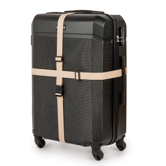 Zestaw dwóch pasów bagażowych zabezpieczających do walizki Solier SA50 180 x 3 cm - beżowy Solier