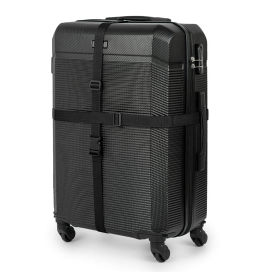 Zestaw dwóch pasów bagażowych zabezpieczających do walizki Solier SA50 180 x 3 cm - czarny Solier